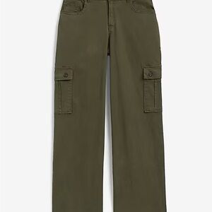 Express Women's Khaki Straight Leg Cargo Pants